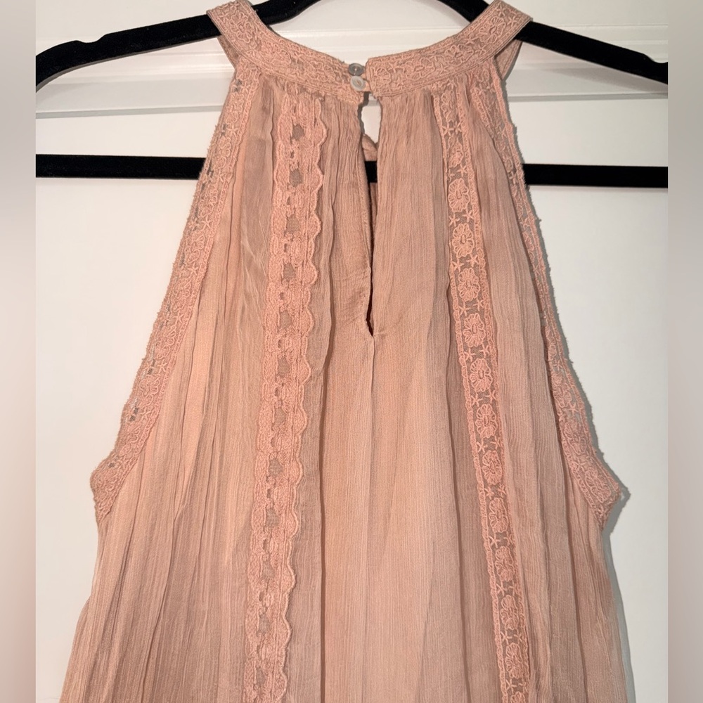 Sundance Sleeveless Lace Midi Dress in Blush Women’s Size Petite Medium - Picture 8 of 10